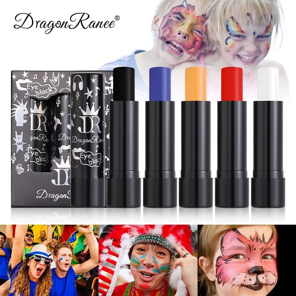 Wodoodporne, trwałe szminki Zestaw matowych szminek na Halloween Ciemnofioletowy Zielony Biały Farba do twarzy Efekt zaciemnionego wyglądu Zestaw do makijażu festiwalowego