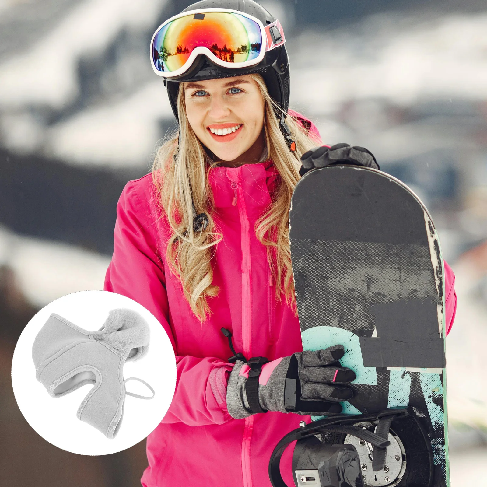 

Adjustable Winter Balaclava Mask with Ear Muffs Windproof Face Cover for Outdoor Sports Skiing Cycling Cold Weather Protection