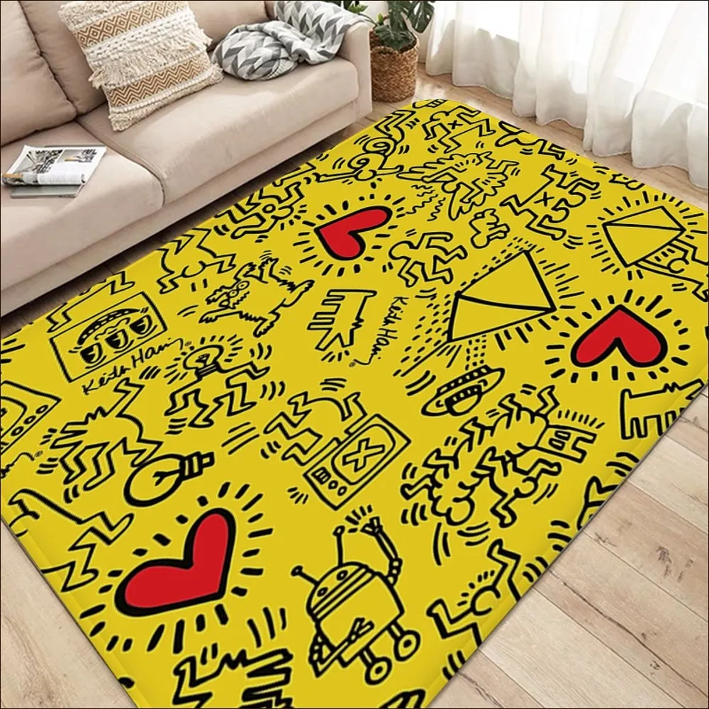 Keith-Haring-Works-colorido impressão Floor Mat, Nordic Style Bath Mat, Home Capacho, Banheiro WC Mats, Quarto Bem-vindo Capacho