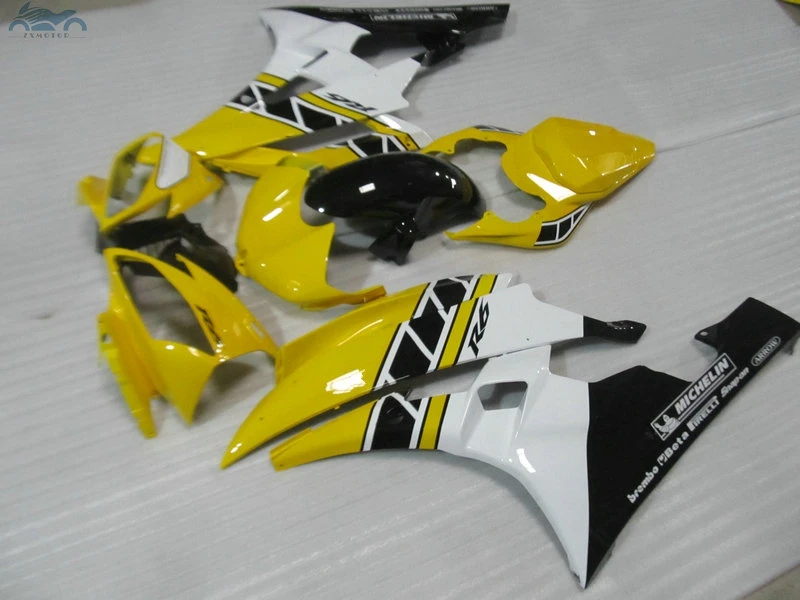 ABS plastic Injection fairing kit fit for YAMAHA R6 YZFR6 2006-2007 YZF R6 06-07 fairing kits yellow black white bodywork FY51