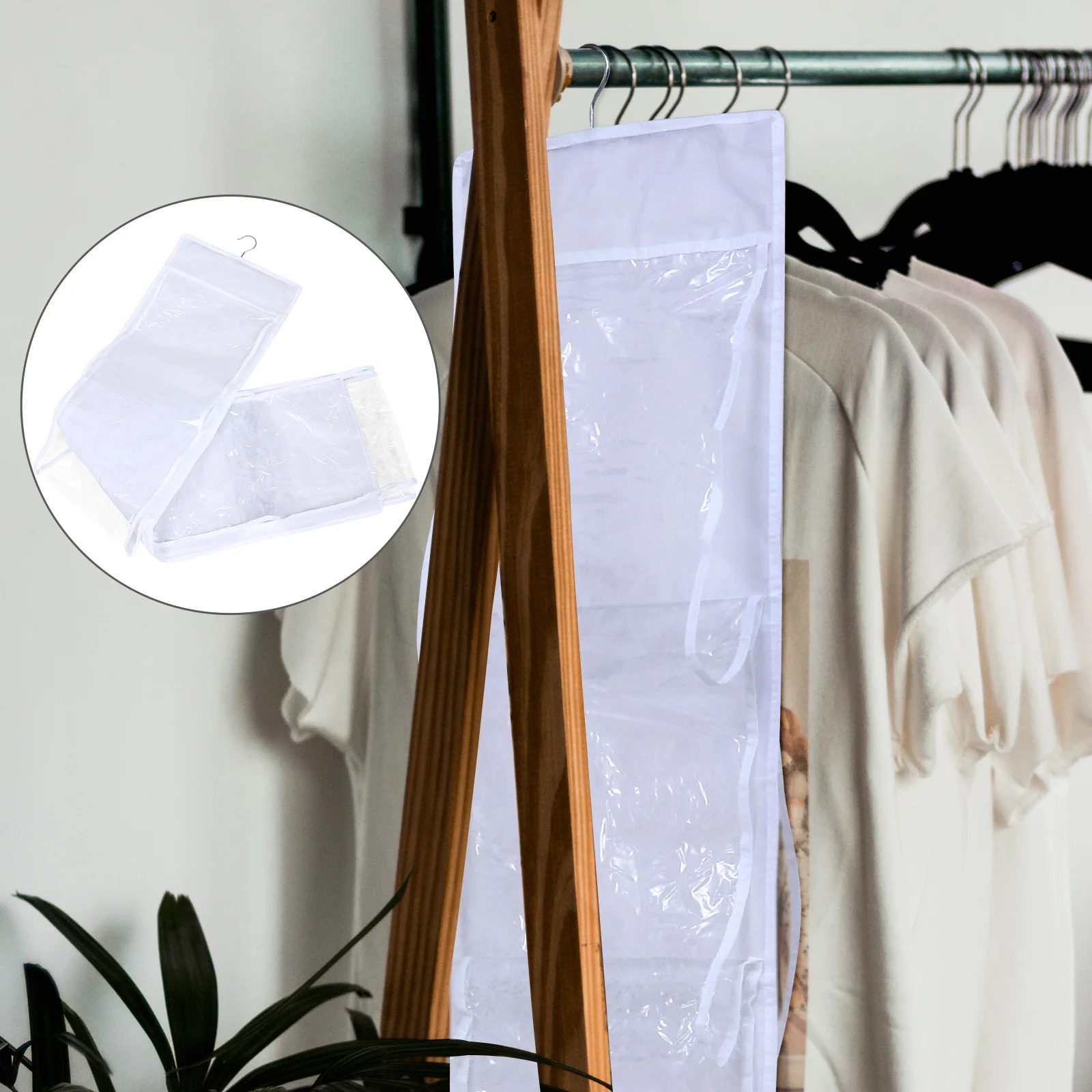 

1Pcs Transparent Bag Storage Holder Double Sides Non-Woven Hanging Organizer for Closet Handbag Purse Organizer Bag Holder