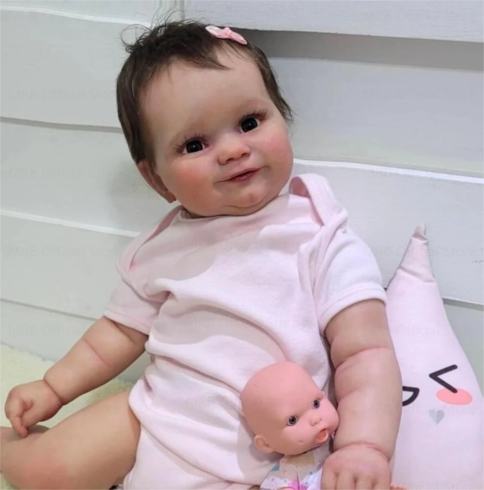 

19 Inch Finished Reborn Baby Dolls Maddie Full Vinyl Girl Washable 3D Skin Visible Veins DIY Toys Figure for Girls Gift