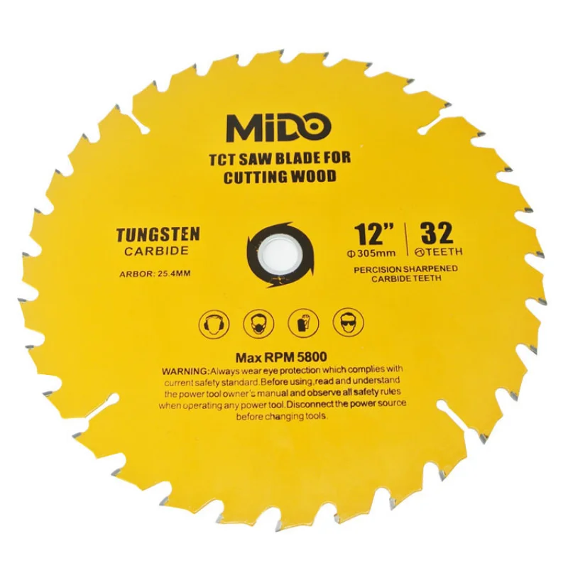 .SATC Carbide Tipped 12 Inch 32 Teeth TCT Saw Blade for Cutting Aluminium/Wood/Metal Sharp and Smooth