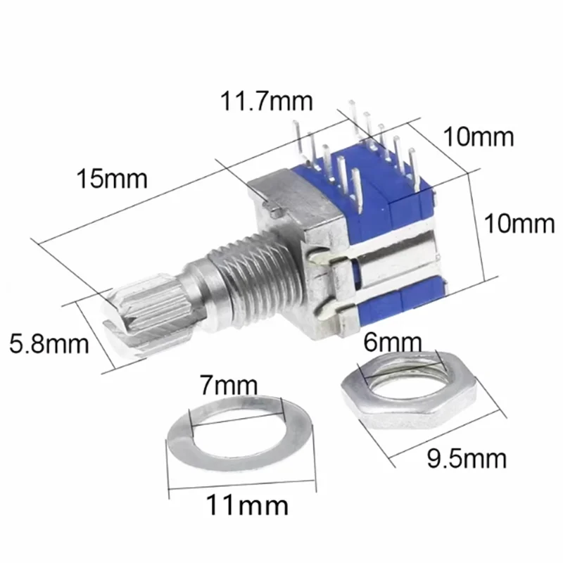 5PCS RS1010 Plum Shaft 15MM Band Rotary Gear Change Switch 1Pole 2 1Pole 3Position 1Pole 4 1Pole 5 2 Pole 2 Position