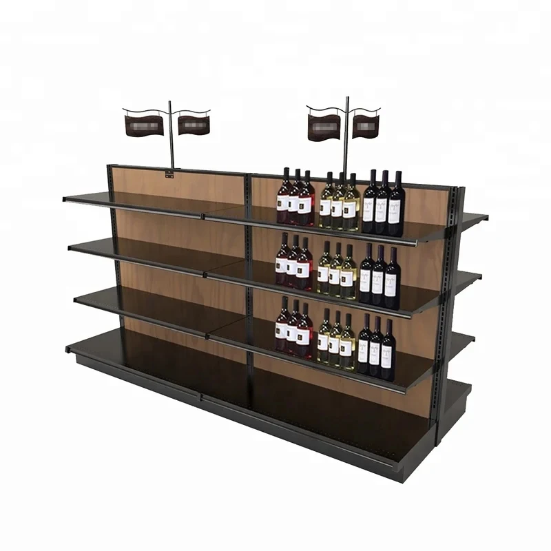 custom.Customized Modern Wine Display Fixtures Custom Wooden Gondola Shelving System