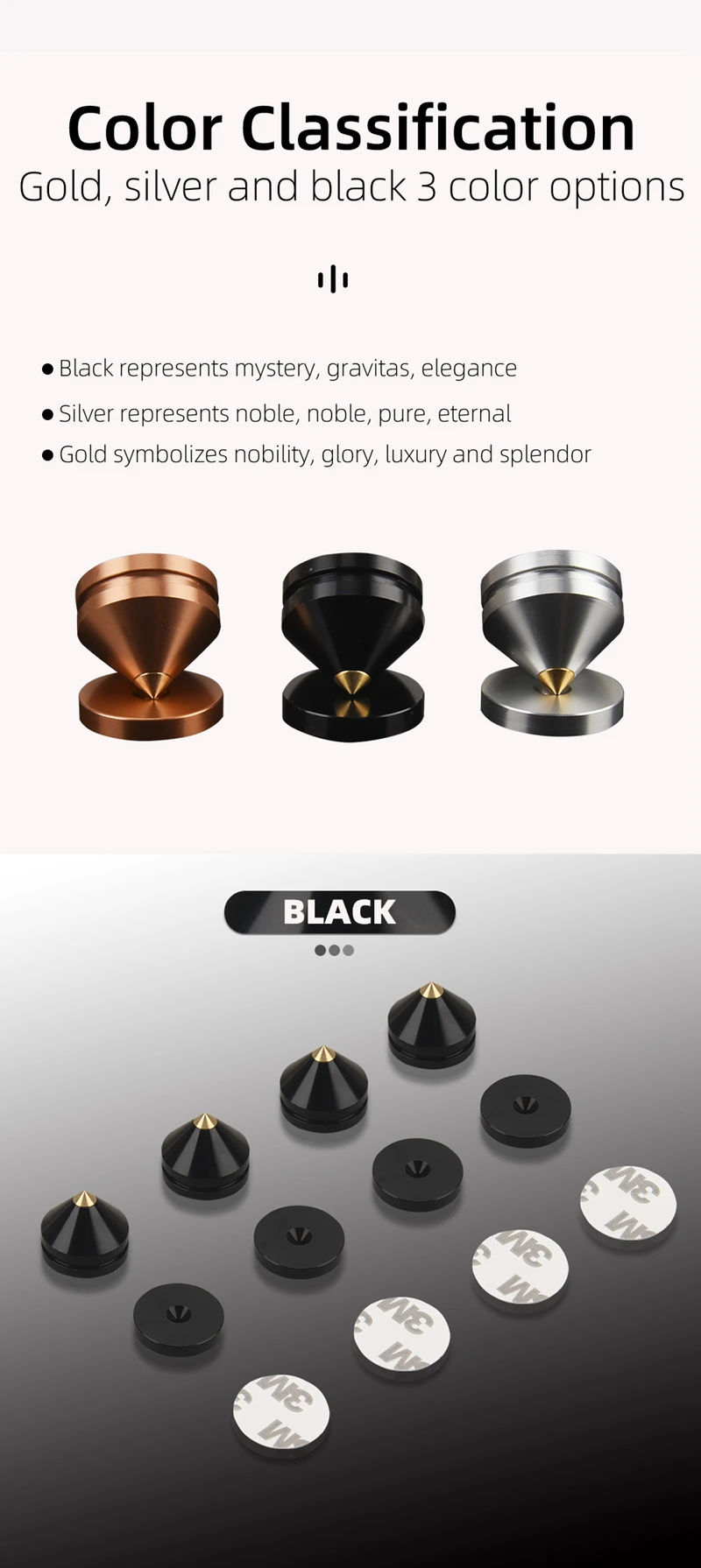 4PCS 4Sets Speaker Stand Feet Foot Pad Aluminium Alloy Metal Spikes Cone Floor Foot Nail M23*20