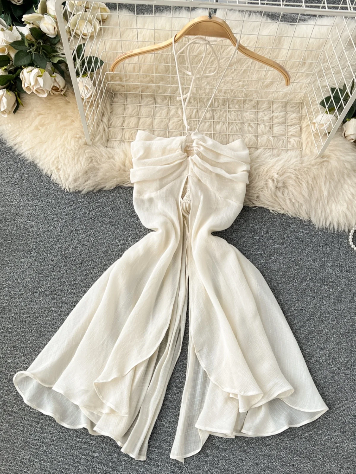 Seksowny komplet Vaion: top na ramiączkach i spódnica z wysokim stanem, uniwersalny dwuczęściowy zestaw dla młodych kobiet w wieku 8-25 lat.