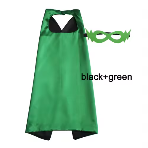 Superhero Capes with Mask REVERSIBLE Two Colored Child Cape Birthday Party Favor Satin Solid Capes Boys Girls Satin Capes - Image 8