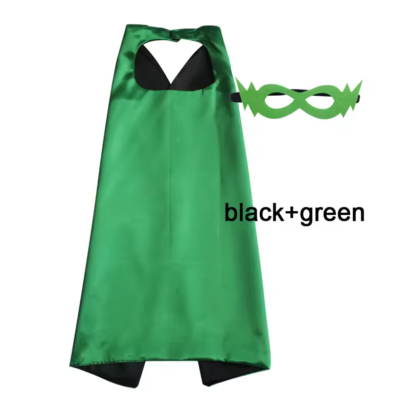 Superhero Capes with Mask REVERSIBLE Two Colored Child Cape Birthday Party Favor Satin Solid Capes Boys Girls Satin Capes - Image 8