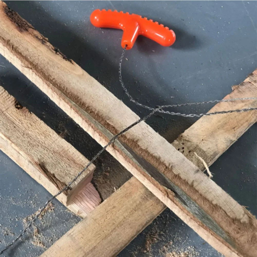 دليل اليد الصلب أدوات السفر التخييم في الهواء الطلق المشي لمسافات طويلة حبل سلسلة المنشار العملي المحمولة الطوارئ بقاء والعتاد مجموعات أسلاك الفولاذ #4