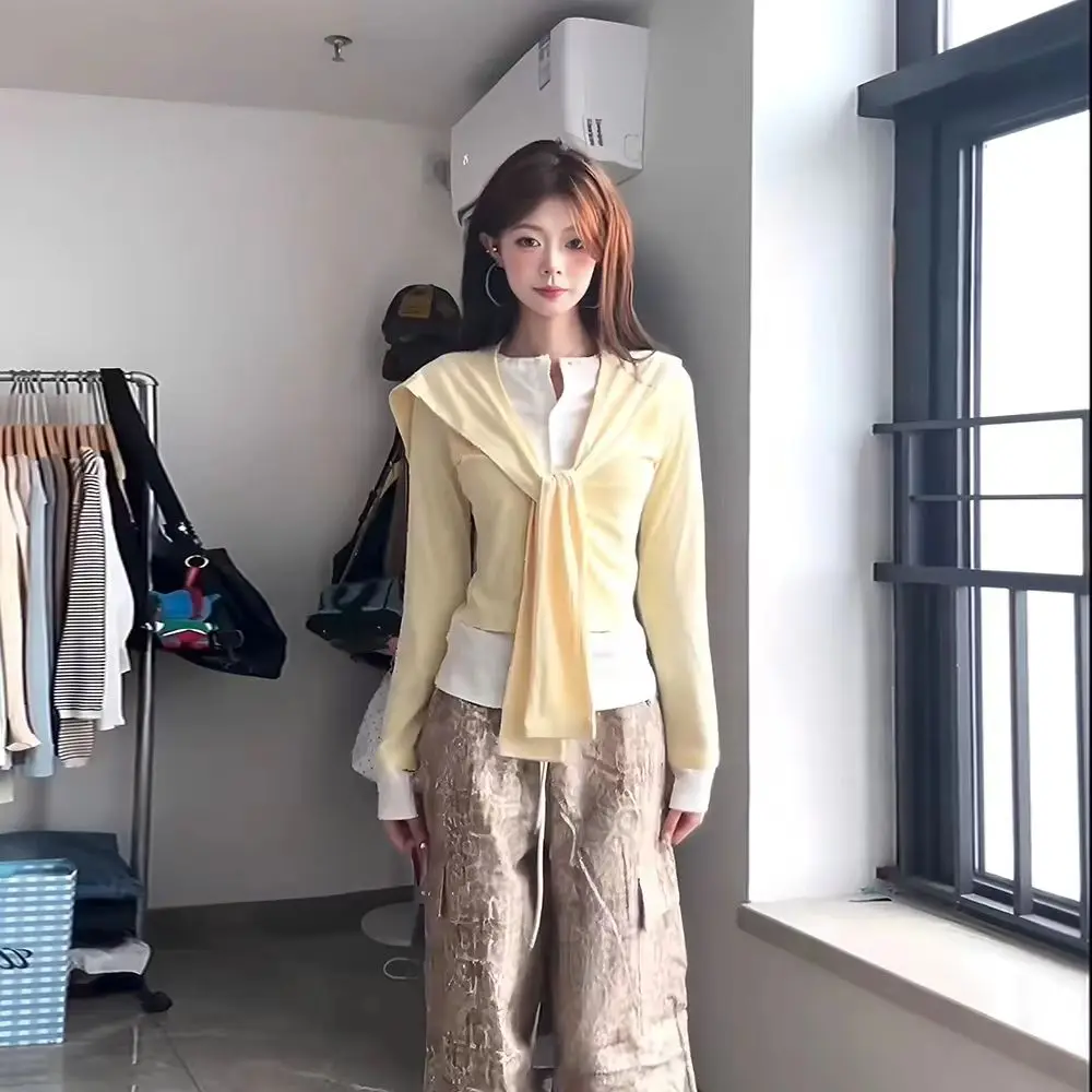 

Long Sleeved T Shirt V Neck Woman Womens Winter Warm Layered Gothic Punk Party Ribbed Waist Pleat Texture Minimalist Plush Solid