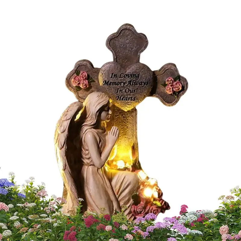 

Outdoor Angel Statue Solar Light Memory Angel Statue With Warm Light Sympathy Memorial Grave Decorations For Yard Patio Lawn