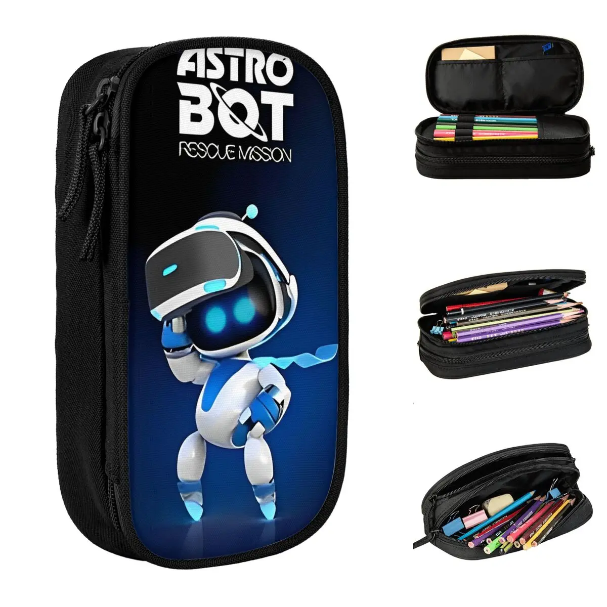 2025 neue Astro Bot Federmäppchen, lustige Cartoon-Roboter-Federmäppchen, Stiftbox für Schüler, große Kapazität, Tasche, Studenten, Schule, Schreibwaren