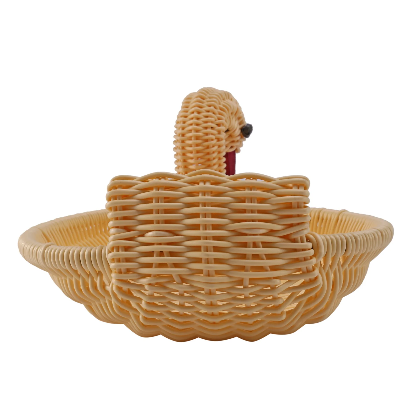Eco-friendly Woven Basket Storage Basket Imitation Rattan Woven Basket Animal Shape Storage Basket Display Basket (28x18x18cm)