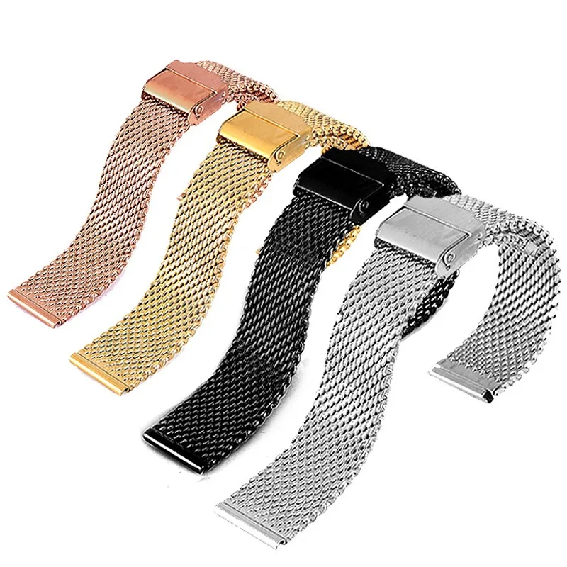 1.0mm Milanese Mesh Watch Strap 18/20/22/24mm Stainless Steel Bracelet 3mm Thick Strap For DW Men Metal Wristband with Free Tool