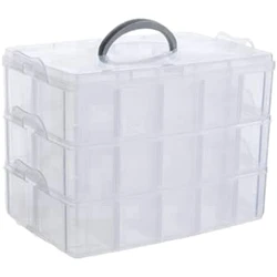 Arts, Crafts And Jewelry Organizer Multi Layer Storage Box With 30 Adjustable Compartments