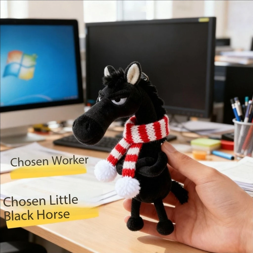 2026 دمية قطيفة جديدة تميمة رأس السنة من سنة الحصان لعبة المهر القطيفة على ظهره ملحقات معلقة هدايا عيد الميلاد #2