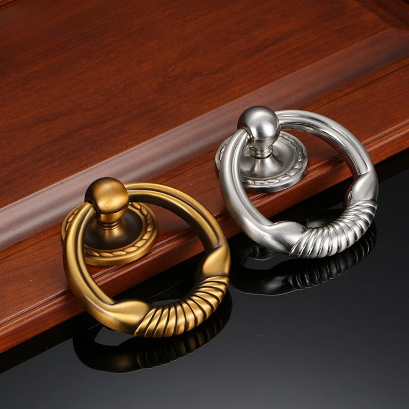 JD European Minimalist Ring Knocker Zinc Alloy Security Door Knock Door Knob Furniture Handle Hardware
