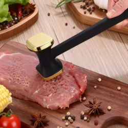Steak Hammer Mallet Double-Sided Zinc Alloy Meat Tenderizer Meat Pounder Maximizes Food Flavor Meat Hammer Steak Meat Cooking