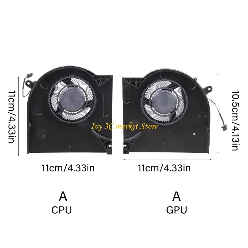 D7YC CPU GPU Cooling Fan Compatible Original For DELL M17 12V Laptop Stable Metal Construction Quiet Operating