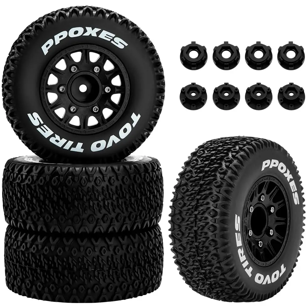 

12mm/14mm Hex RC Wheels and Tires RC Truck Tires for 1/10 Slash 2WD 44 Arrma Senton Axial Losi Redcat Hex Detachable Replacement