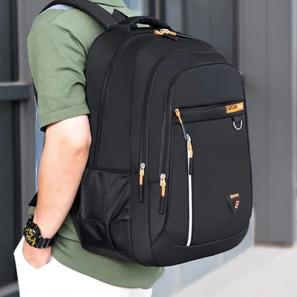 Unisex Student Backpack Multi Pockets Nylon Material Business Backpack Multi-Layered Various Compartments Travel Backpack