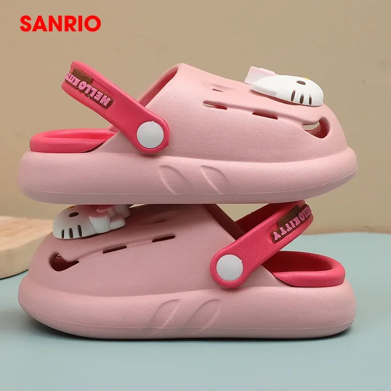 Sanrio Melody-Sandalias de Hello Kitty para niños y niñas, chanclas antideslizantes de fondo suave para el hogar, para verano