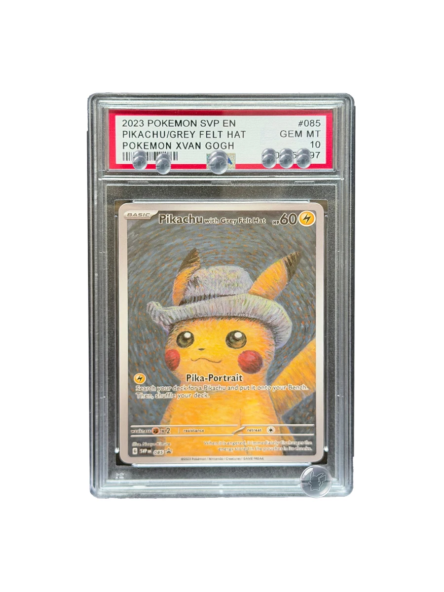 2023 POKEMON SVP EN PIKACHU/GRAUER FILZHUT POKEMON XVAN GOGH DIY Proxy PTCG Graded Collection Card Spezielle Kunst-Seltene Karte