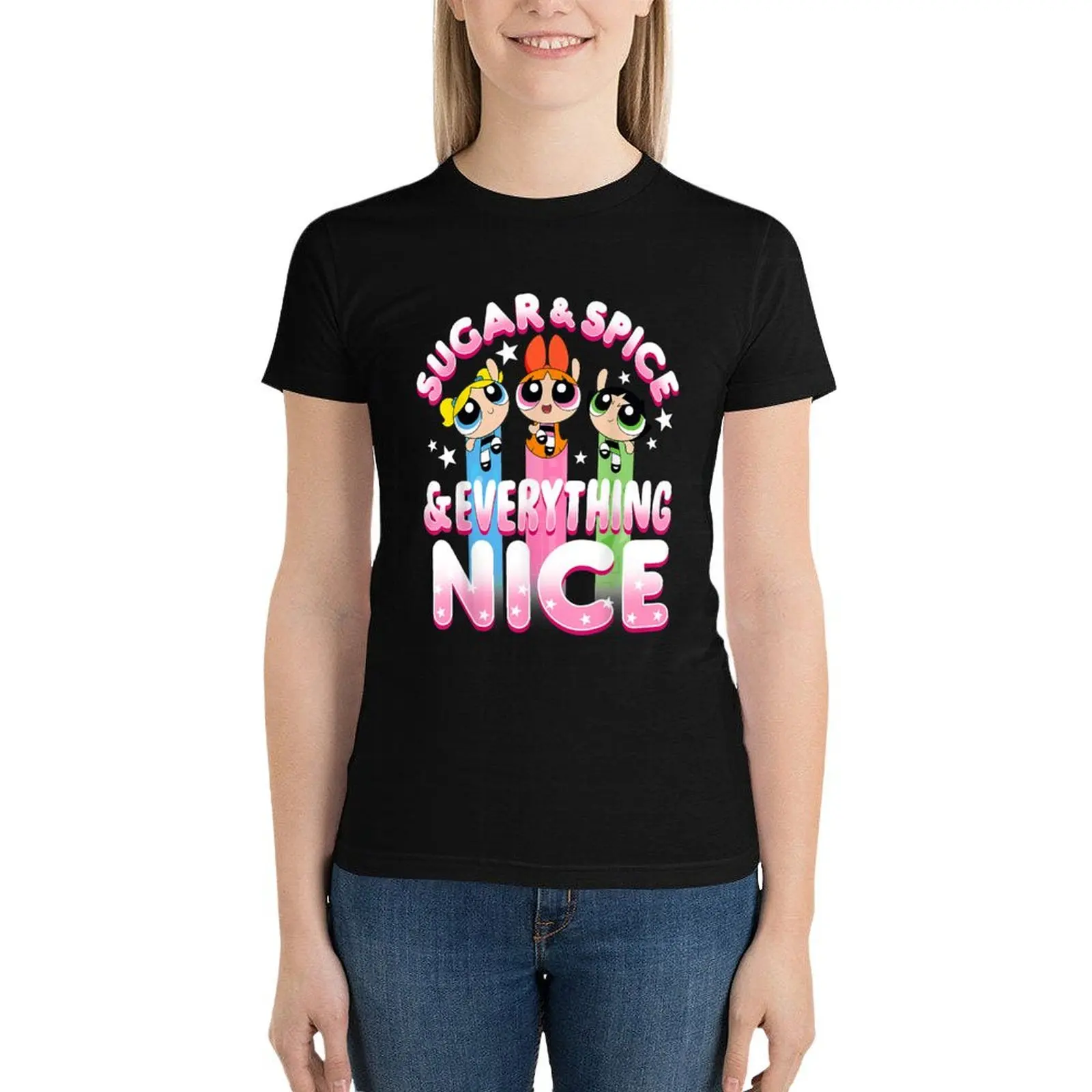 Powerpuffs Girls Sugar and Spice & Everything Nice T-Shirt anime clothes womans clothing