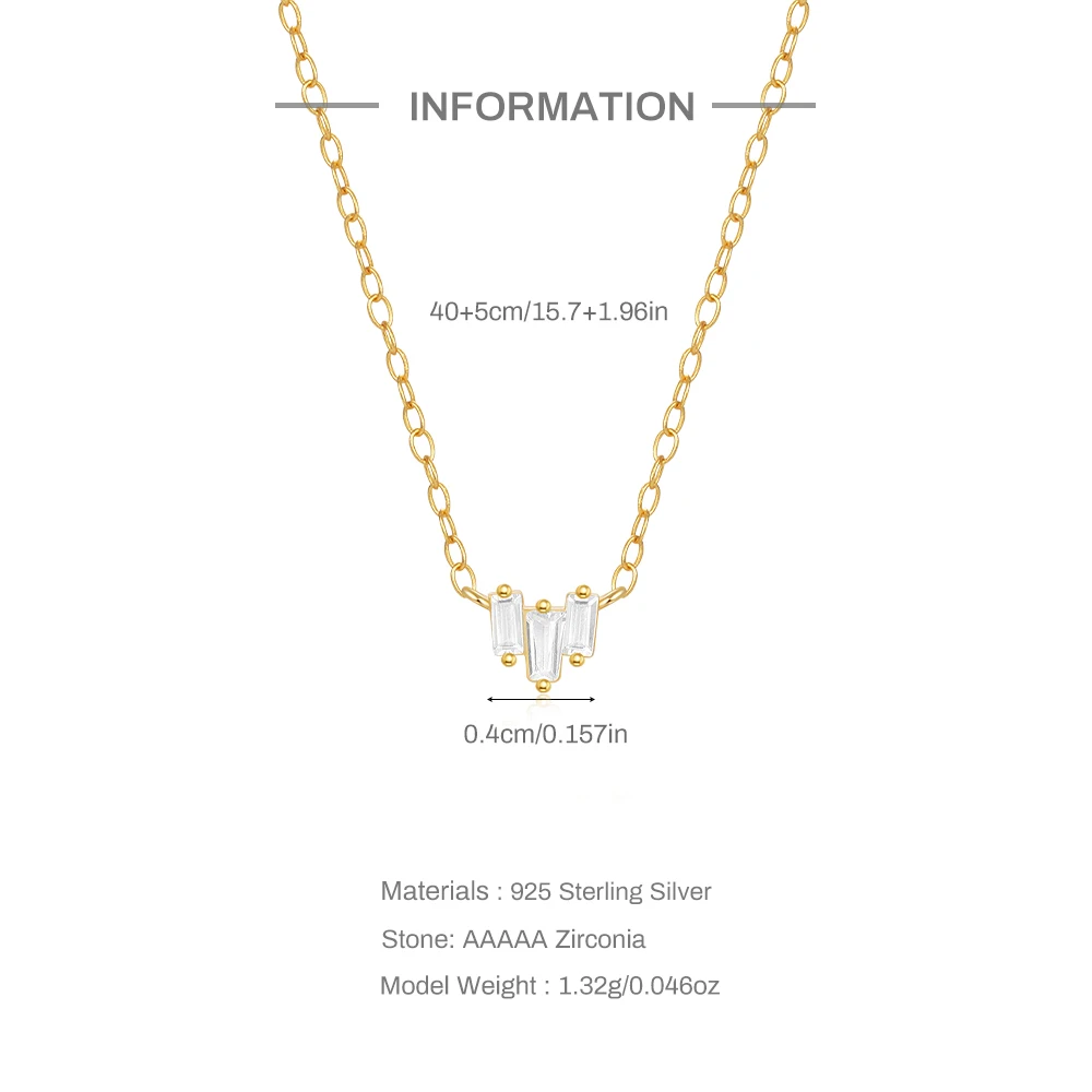 قلادة فضة إسترليني للنساء ، زركون لامع ، بسيط ، هندسي ، سلسلة ترقوة ، مجوهرات زفاف ، شخصية