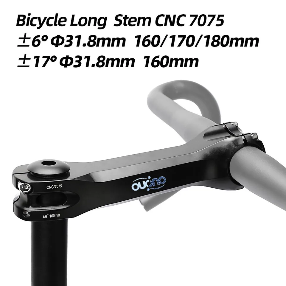 トラック競技　ステム ±17° 160mm Ouo-ロングバイクステム、7075アルミニウムCNC、17度、6度、mtb