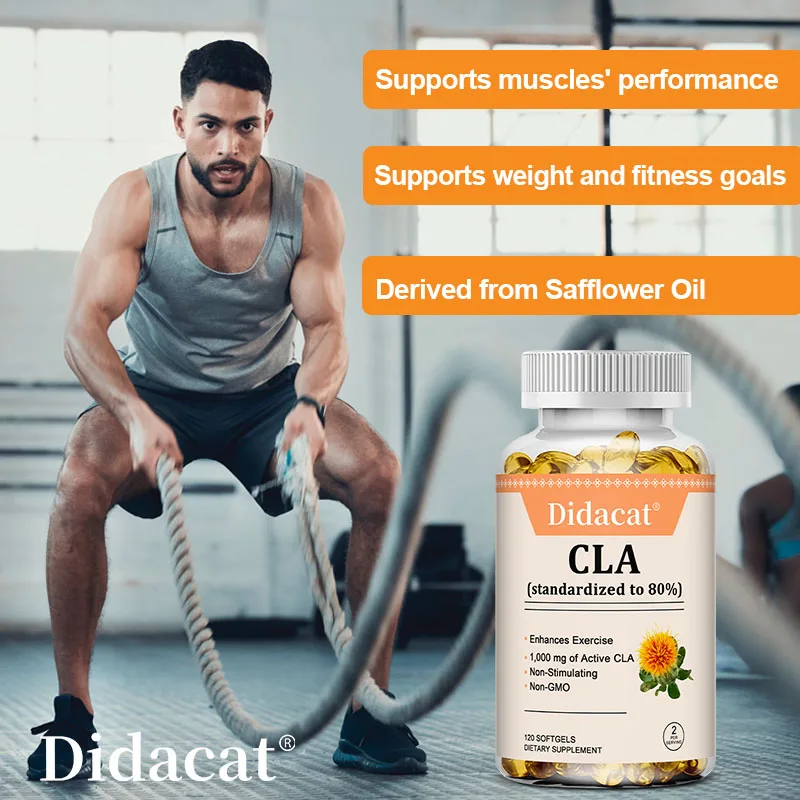 CLA Safflower Oil Softgels, Supports Daily Energy, Digestion, Metabolism & Lean Muscle Maintenance, Weight Management