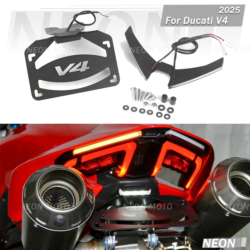 

Panigale V4 Tail Tidy For DUCATI Panigale/Streetfighter V4 2025 Tail Eliminator Modified Steel License Plate Accessories