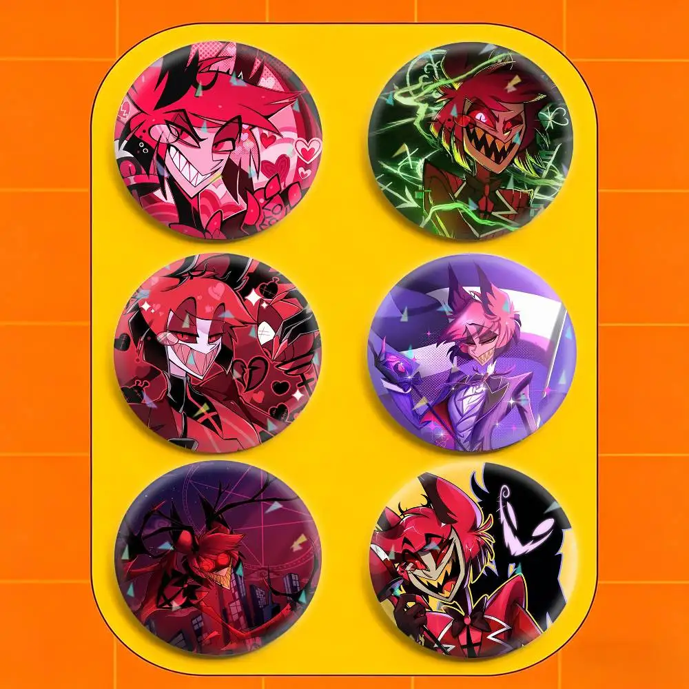

Alastor H-Hazbin H-Hotel 32/44/58mm Handmade Pins Round Brooch Badge Backpacks Clothes Jewelry Gifts