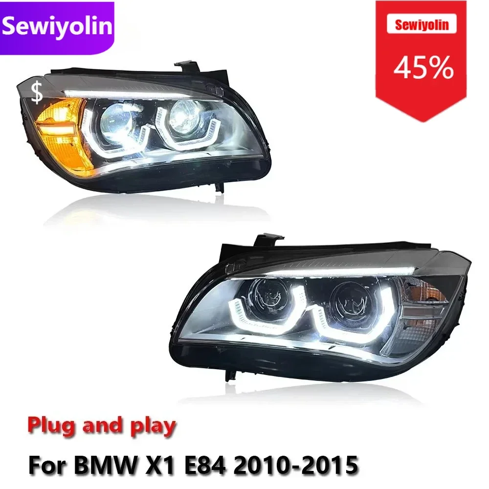 

Автомобильные светодиодные лампы DRL в сборе для BMW X1 E84 2010-2015, автоматические противотуманные фары DRL, стоп-сигналы поворота, Plug and Play