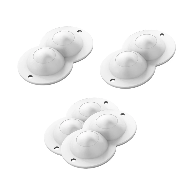 

4pcs Quiet Sliding Nylon Double Caster Wheel Not Drilling Wheel for Furniture