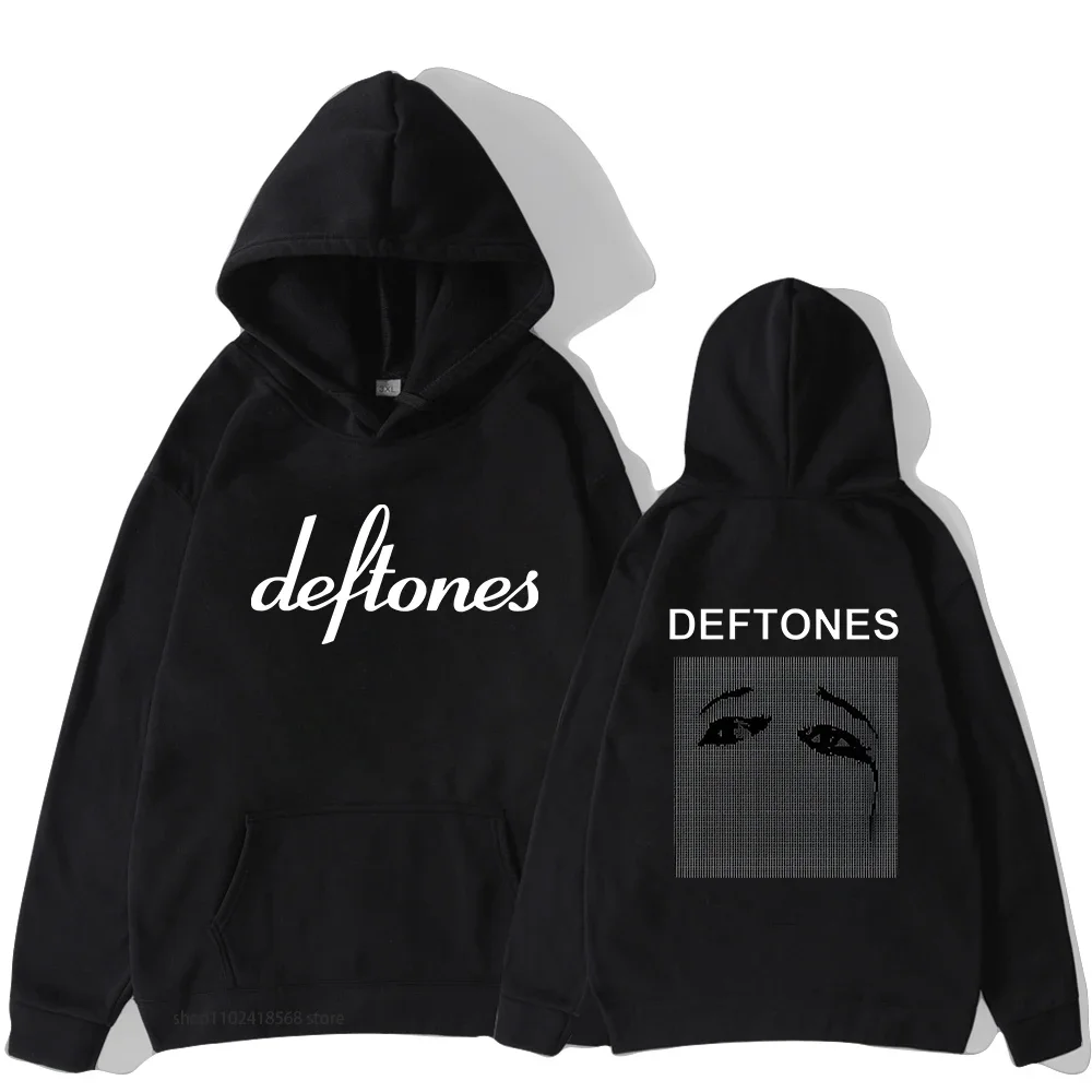 

Deftones Skull Black Hoodie Vintage Around The Fur Adrenaline Band Merch Sweatshirt Men Long Sleeve Tops Hip Hop Hoodies Women
