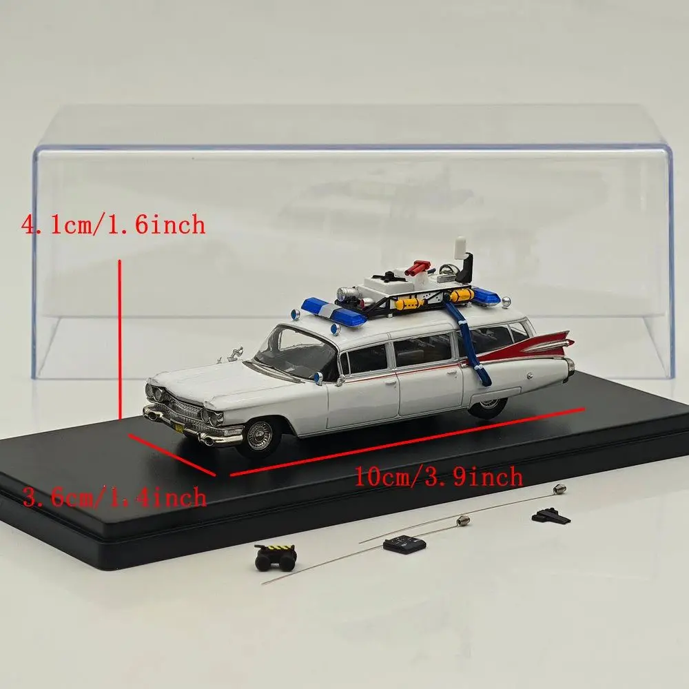 YS 1:64 Ghostbusters Ecto-1 Druckgussmodell Minicar White Limited Sammlerstück