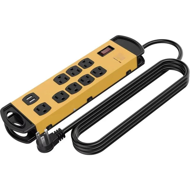 

8 sockets for heavy duty surge protector metal power strip with 2 USB charging ports