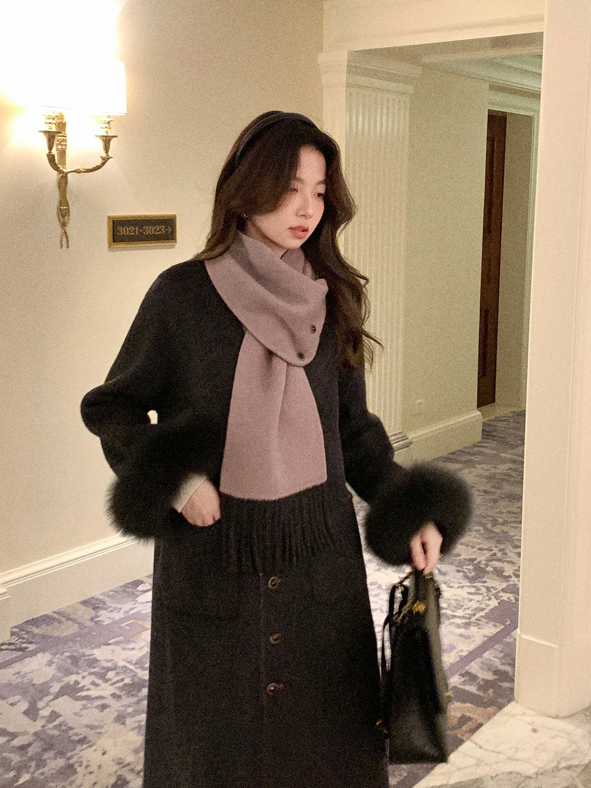 

Double-Sided Woolen Coat Middle-Length Australian Long Wool Women's Winter Coat Casual Sle Long Sve Warmth And Comfort