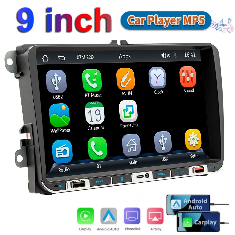 

Car Multimedia Central Radio 2 Din 7"/9" Car Autostereo MP5 Player Android Auto Apple Carplay Car Bluetooth Audio For VW