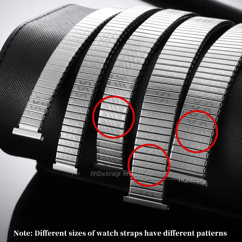 18mm 20mm Stainless Steel Elastic Watchband for Seiko Metal Stretch Expansion Wristband for Rolex 12 14 16mm Universal Bracelet