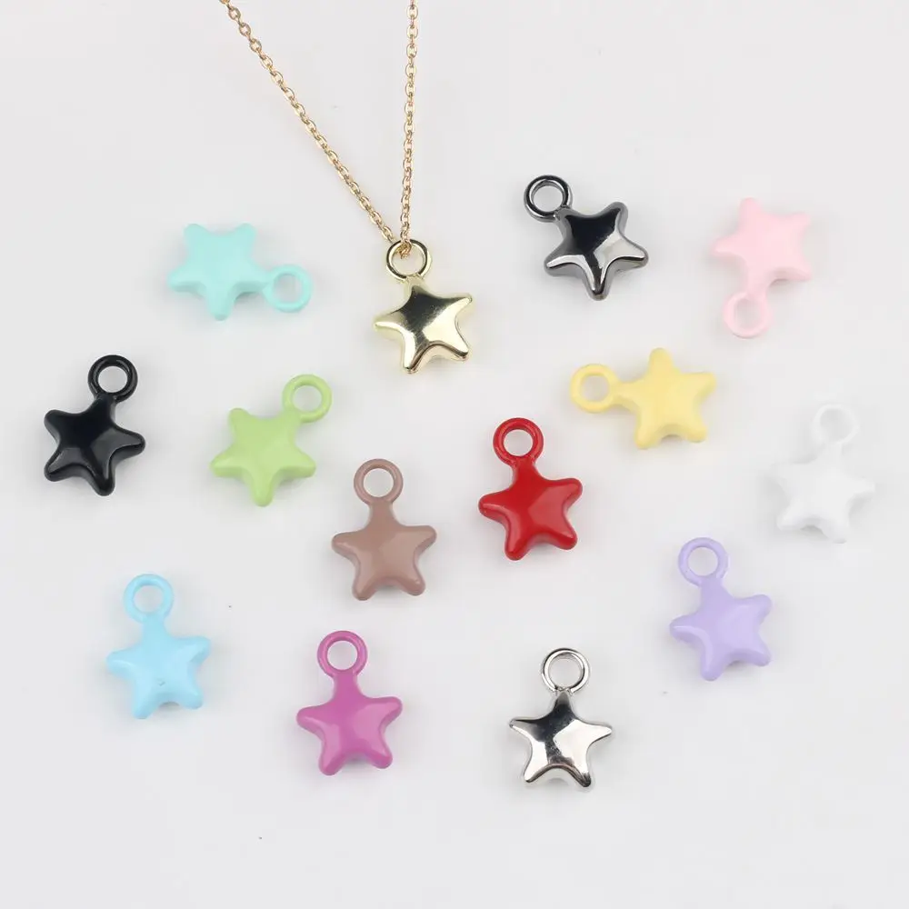 100pcs Handmade Star Pendant Charms Colorful Necklace Earrings Jewelry Pendant Connectors Diy Jewelry Making Accessories