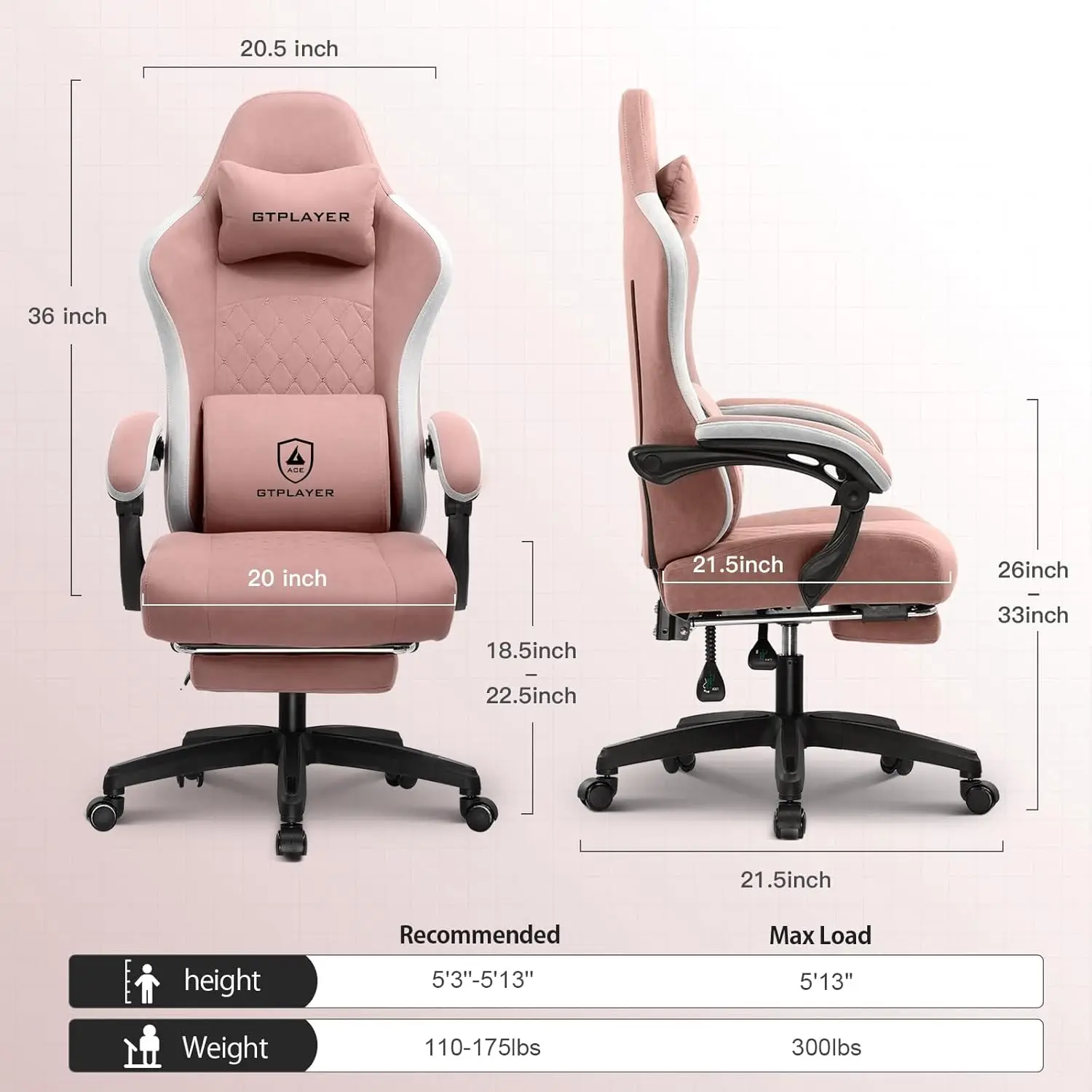 Chair, Computer Office Chair with Pocket Spring Cushion, Linkage Armrests and Footrest, High Back Ergonomic Computer Chair