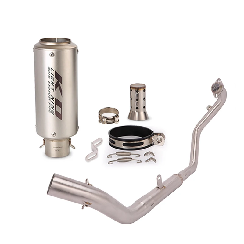 For CFMOTO 250NK 300NK 250SR 300SR 300SS Complete Exhaust System Header Mid Link Pipe 51mm Muffler Silencers Removable DB Killer