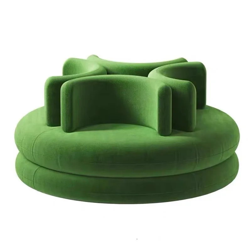 Special-shaped sofa round petal multi-person clothing store hotel reception beauty salon flannel sofa