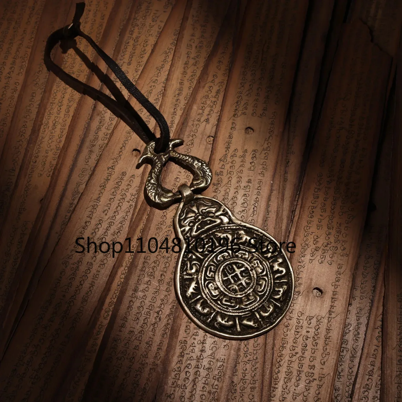 Bronze Cinnabar Mahakala Pisces Jiugong gossip Amulet pendant Dharma Town House