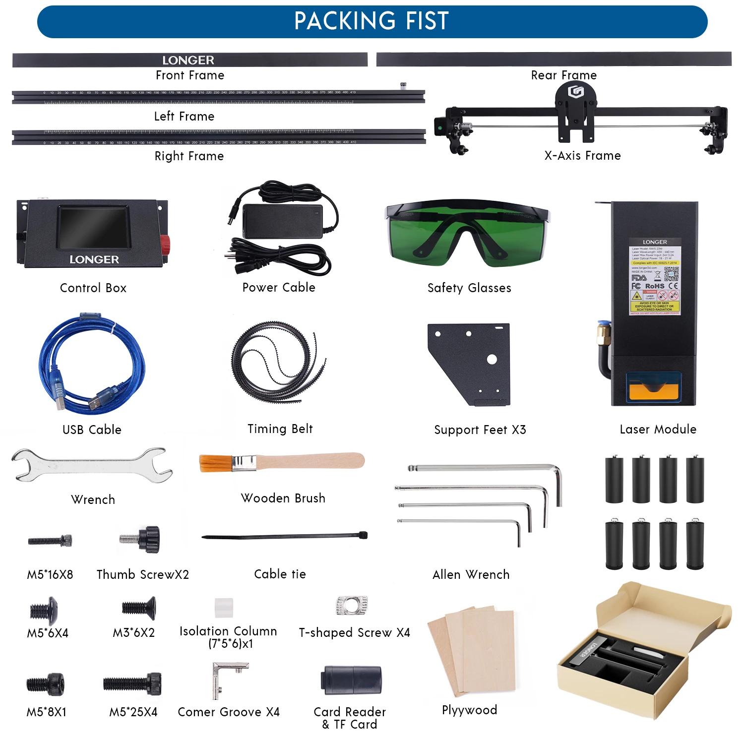 Powerful Laser Cutting Engraving Machine RAY5 20W + 360° Rotation Roller KIT + 8pcs Raiser Tools DIY Desktop CNC Engraver Cutter