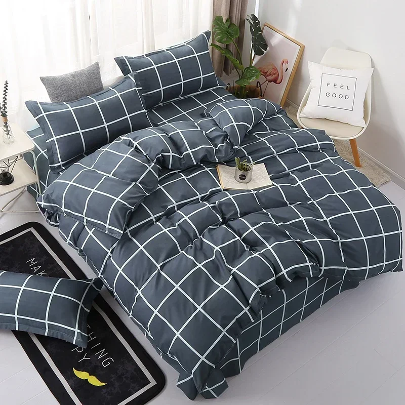 Nordic Bed Cover Comforter Bedding Sets Printed Checked Quilt  150 180 200 220 Duvet Couple Skin Friendly and Comfortable