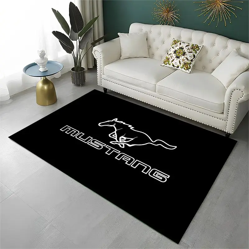 Retro M-Mustang Racing Car Non-Slip Area Rug for Living Room,Bedroom,Playroom,Soft Carpet Floor Mat Home Decor Rug  Room